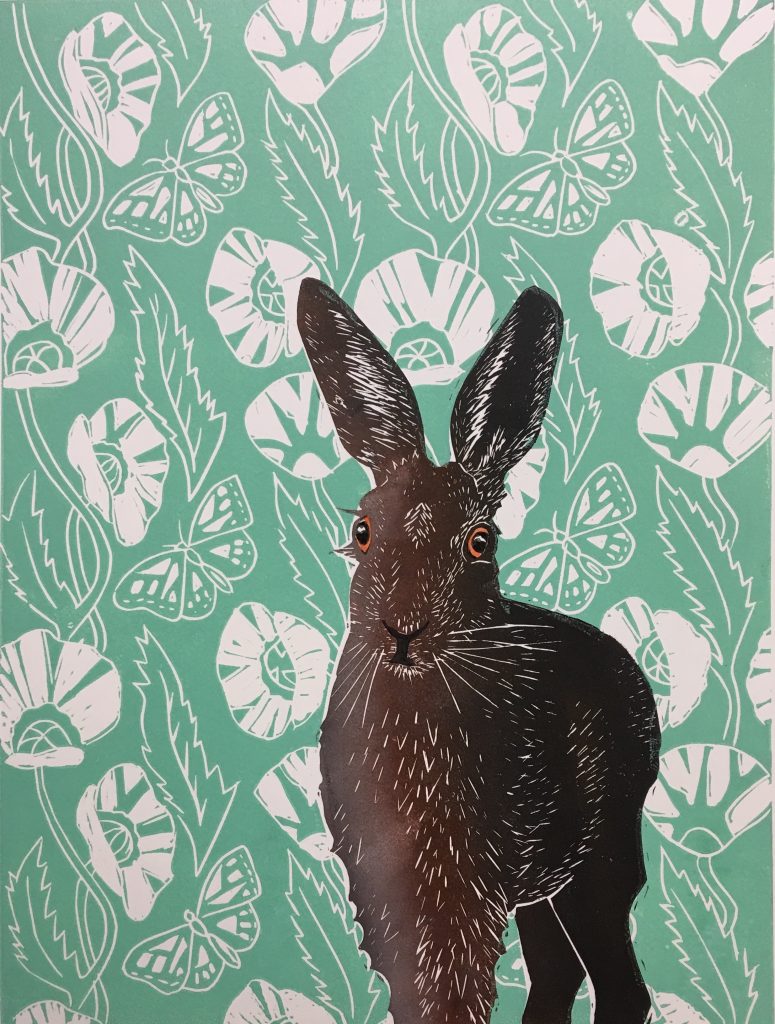 Hare (linocut) | Moncrieff-Bray Gallery