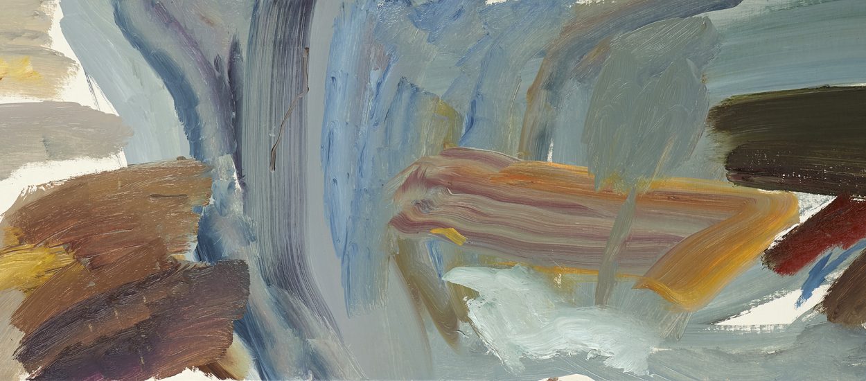 Farwood November Day, 1984, oil on canvas, 17" x 59 3/4" / 43 x 151 cm